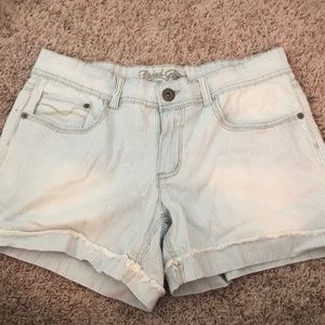 stripped jean shorts